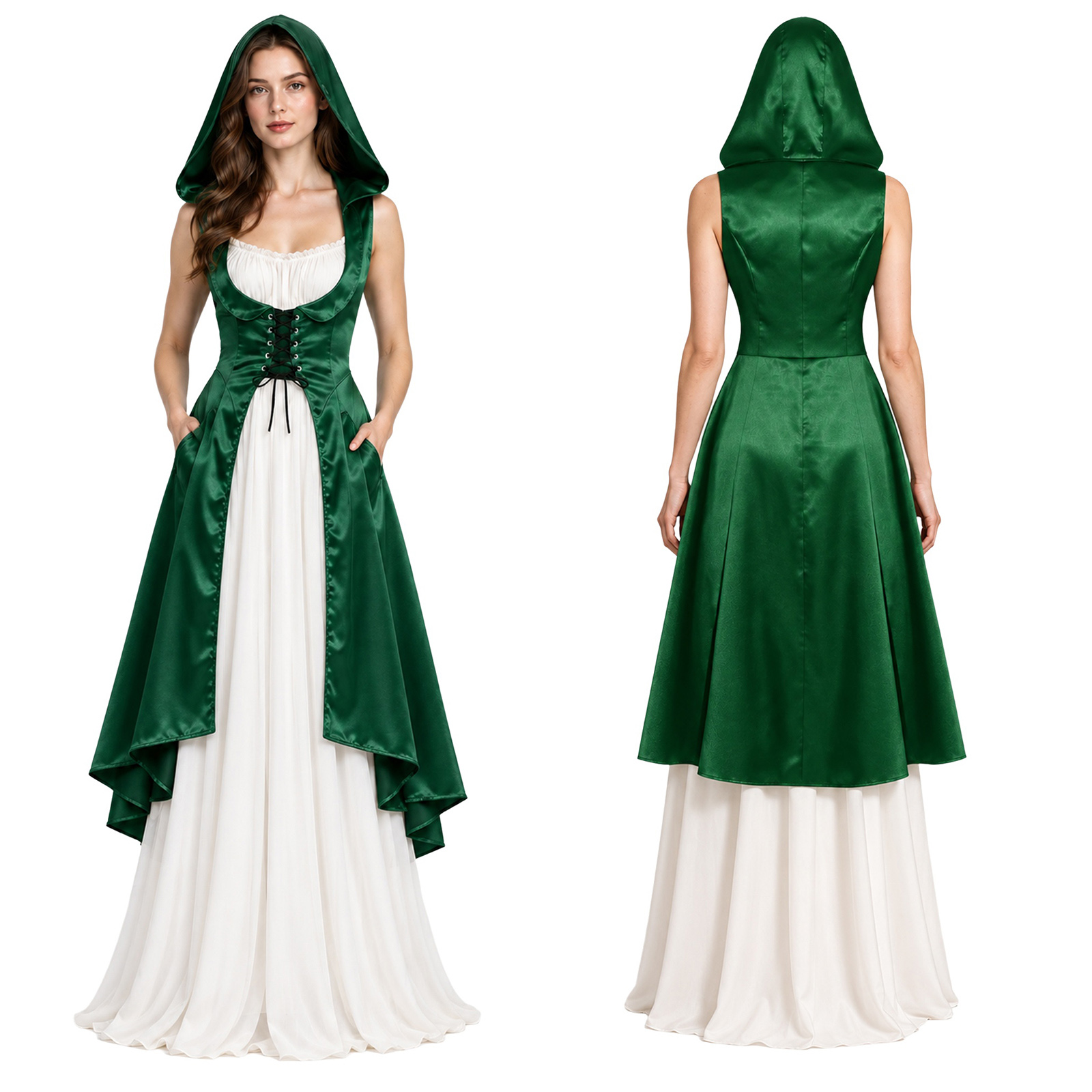 Dresses - Women Medieval Renaissance Victorian Costume Lace-up