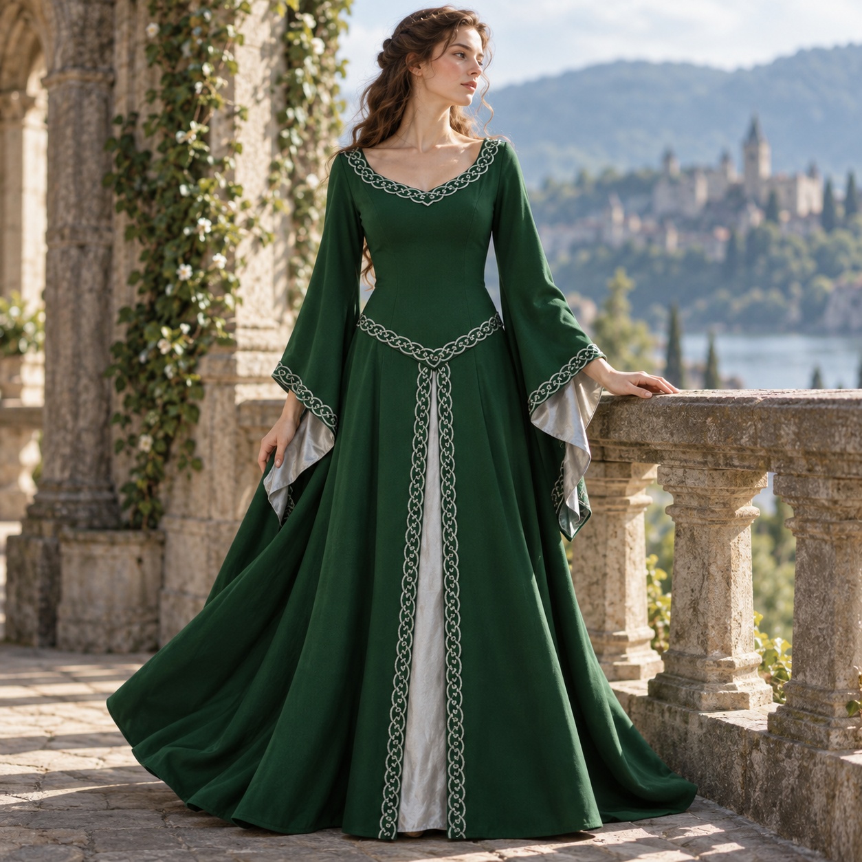 Dresses - Long Sleeve Round Neck Mid Length