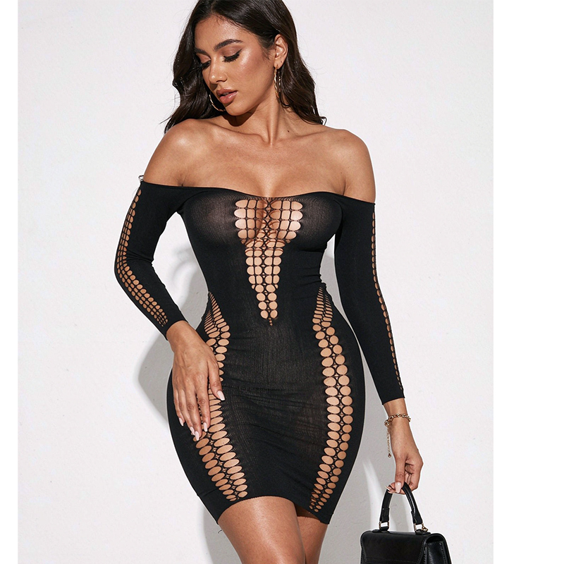 Women Sheer Mesh Long Sleeve B - Sexy Mesh Sheer Bodycon Dress 评论和价格