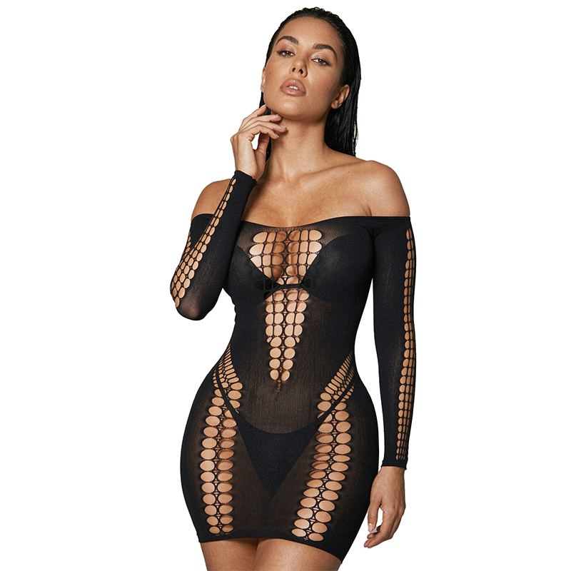 Women Sheer Mesh Long Sleeve B - Sexy Mesh Sheer Bodycon Dress 评论和价格