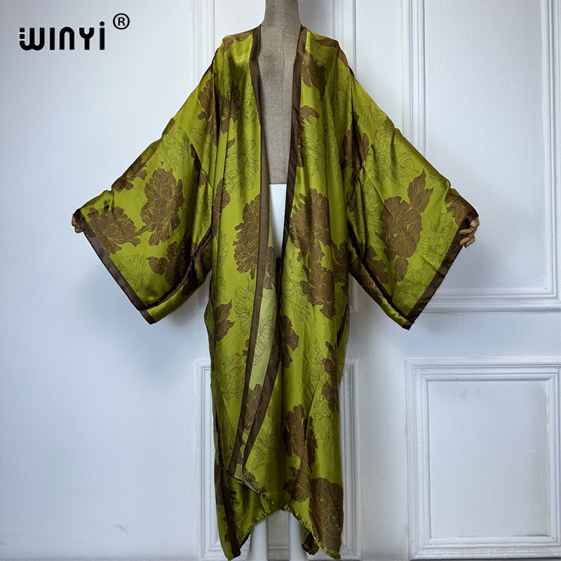 WINYI Africa boho print Kimono - Boho Summer Beach Maxi Dress 评论和价格