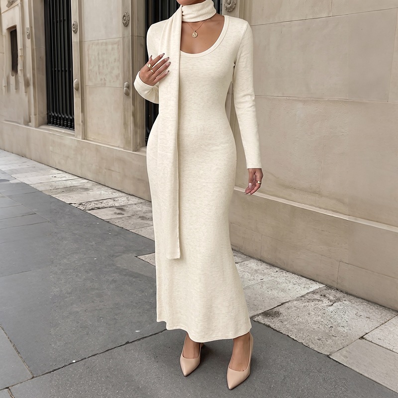 Women Elegant Ribbed Knit Maxi - Bodycon Long Sleeve Ribbed Dress 评论和价格