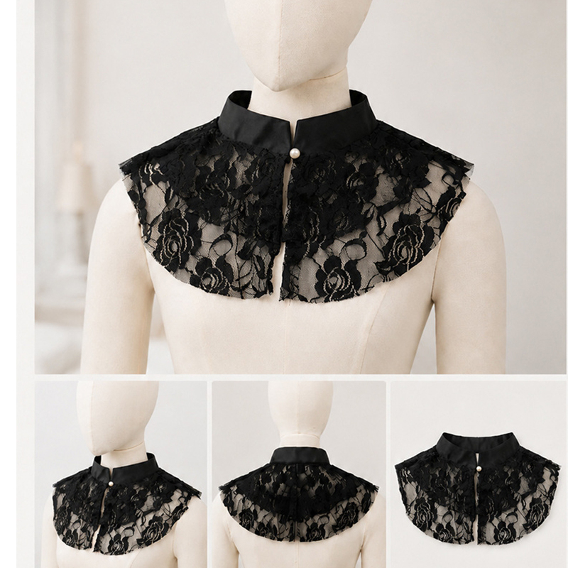 Elegant Lace Floral False Coll - Dresses 评论和价格